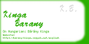 kinga barany business card